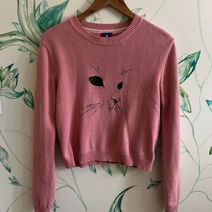 Opening Ceremony Pink Cat Design Sweater